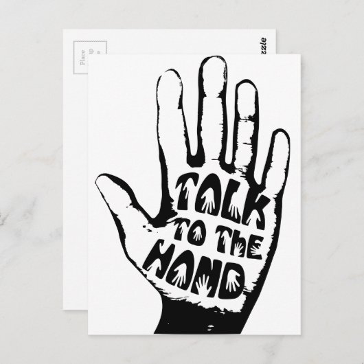 Praat met de hand briefkaart (Voorkant / Achterkant)