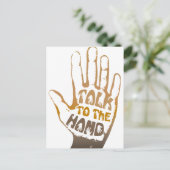 Praat met de hand briefkaart (Staand voorkant)