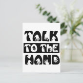 Praat met de hand briefkaart (Staand voorkant)