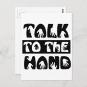 Praat met de hand briefkaart (Voorkant / Achterkant)