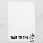 Praat met de hand briefpapier (Voorkant / Achterkant)