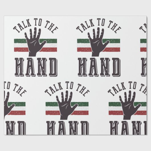 Praat met de Hand Distressed Hand Humor Cadeaupapier (Vlak)