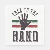 Praat met de Hand Distressed Hand Humor Servet (Voorkant)