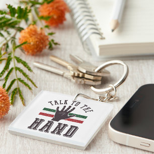 Praat met de Hand Distressed Hand Humor Sleutelhanger