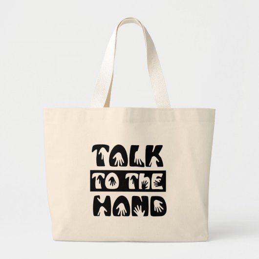 Praat met de hand grote tote bag (Voorkant)
