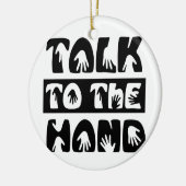 Praat met de hand keramisch ornament (Links)