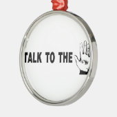 Praat met de hand metalen ornament (Links)