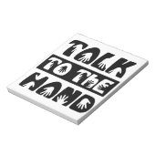 Praat met de hand notitieblok (Gedraaid)