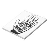 Praat met de hand notitieblok (Gedraaid)