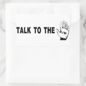 Praat met de hand rechthoekige sticker (Tas)