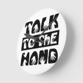 Praat met de hand ronde klok (Hoek)