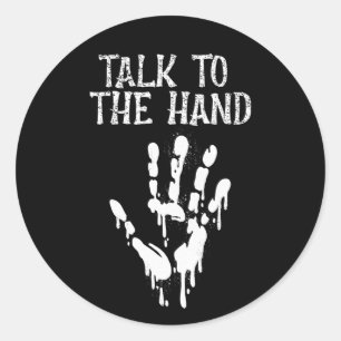 Praat met de hand sarcastische Gothic Ronde Sticker