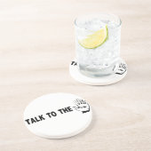 Praat met de hand zandsteen onderzetter (Zijkant)