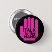 Praat met de handroze - knop ronde button 5,7 cm (Voorkant /achterkant)