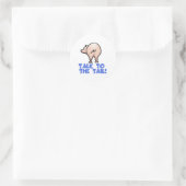 Praat met de Tail Piggy Pig Ronde Sticker (Tas)