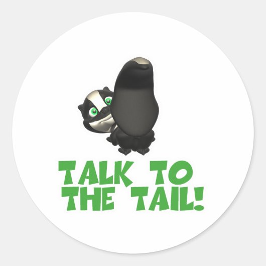 Praat met de Tail Skunk Ronde Sticker (Voorkant)