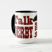 Praat met Derby voor me cadeautjes en romans Mok (Voorkant links)