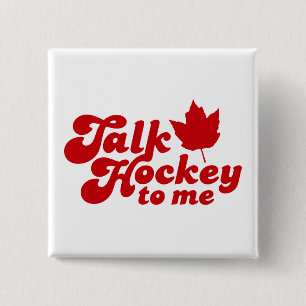 Praat met Hockey. Vierkante Button 5,1 Cm