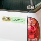 Praat met je kat over Catnip. Bumpersticker (Op Truck)