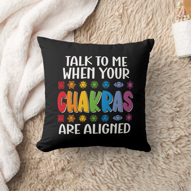Praat met me als je chakra's grappig zijn uitgelij kussen (Deken)