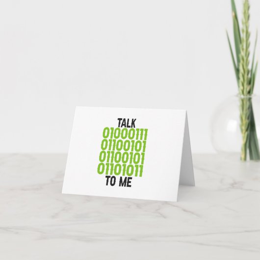 Praat met mij code codering grappige geek Gift Bedankkaart (Voorkant)