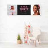 Praat met mij over 30e verjaardag Neon Pink Spandoek (Insitu)