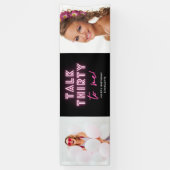 Praat met mij over 30e verjaardag Neon Pink Spandoek (Verticaal)