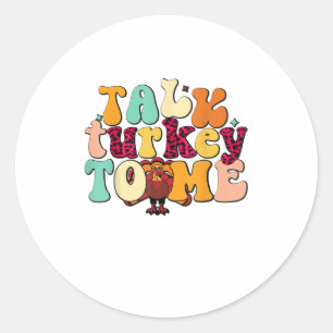 Praat met Turkije over de grappige Thanksgiving op Ronde Sticker