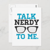 Praat Nerdy tegen me Funny Spectacles Briefkaart (Voorkant / Achterkant)
