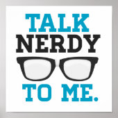 Praat Nerdy tegen me Funny Spectacles Poster (Voorkant)