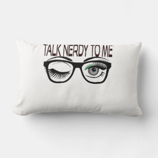 Praat nerdy tegen me Geek bril knipogen Eye Green Kussen