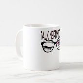 Praat nerdy tegen me Geek bril knipogen oog roze Koffiemok (Voorkant links)