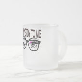 Praat nerdy tegen me Geek bril knipogen oog roze Matglas Koffiemok (Voorkant rechts)