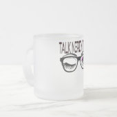 Praat nerdy tegen me Geek bril knipogen oog roze Matglas Koffiemok (Voorkant links)