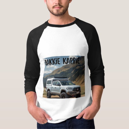 PRAAT NET AFRIKAANS BAKKIE KAPPIE T-SHIRT (Voorkant)