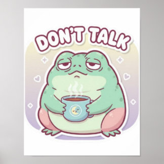 Praat Niet Kikker Poster Schattige Geërgerde Kikke