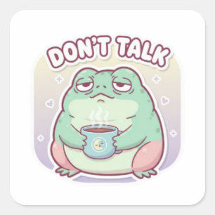 Praat Niet Kikker Sticker Schattige Geïrriteerde K