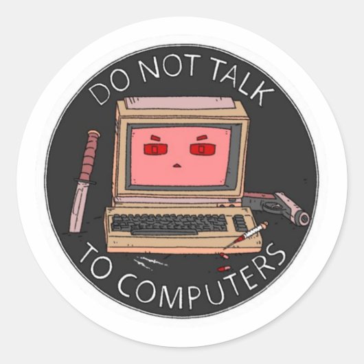 PRAAT NIET MET DE STICKER VAN DE COMPUTER (Voorkant)