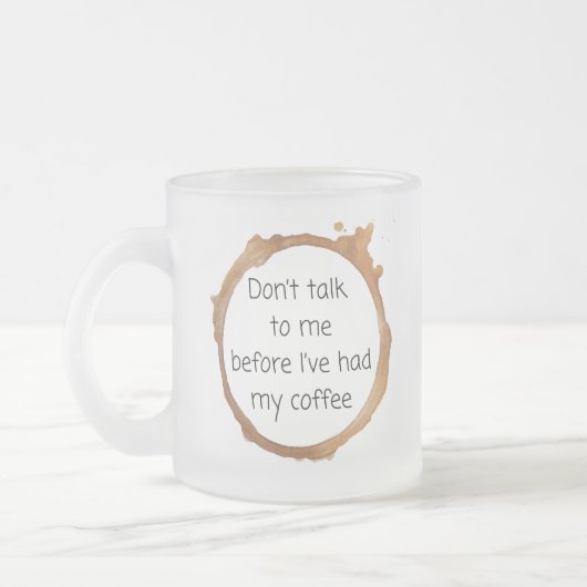Praat niet met me matglas koffiemok (Links)
