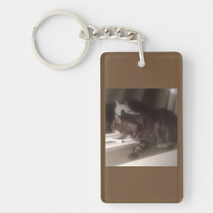 Praat niet met u Dave Rectangle Keyring Sleutelhanger