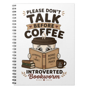 Praat Niet Voor Koffie Grappige Boekenwurm Notitie Notitieboek