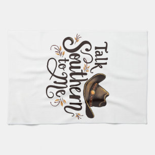 Praat Southern to Me Funny Cowboy Pet Western Theedoek