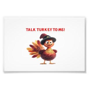 Praat Turk Met Mij Grappig Thanksgiving-ontwerp Cl Foto Afdruk