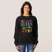 Praat tussen Veggie en Grafische vegetariër Trui (Voorkant volledig)