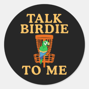 Praat Vogeltje Met Me Disc Golf Grappige Papegaai  Ronde Sticker