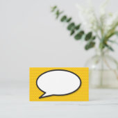 Praatwolk Pret Retro Stripboek Visitekaartje (Staand voorkant)