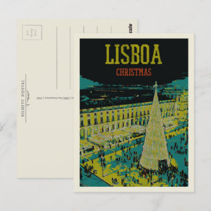 Praça do Comercio in Lissabon tijdens Kerstmis Briefkaart