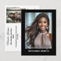 Pracht Autogramkaart Zwarte Rand Miss Pageants