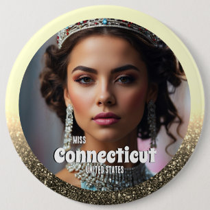 Pracht Button Pin - Zwart en Goud Glitter Glam