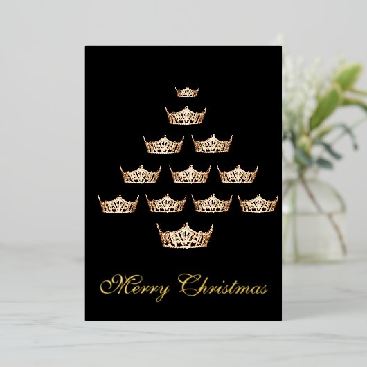 Pracht Kroon Plat Folie Vakantiebkaart Folie Feestdagenkaart (Staand Voorkant)